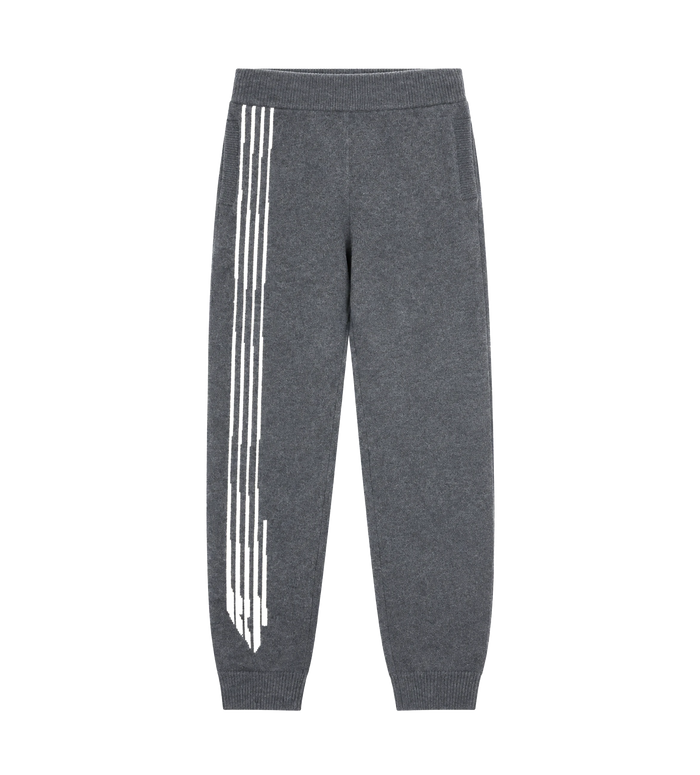 Special Knitted Pants Cuffed Grey/ White