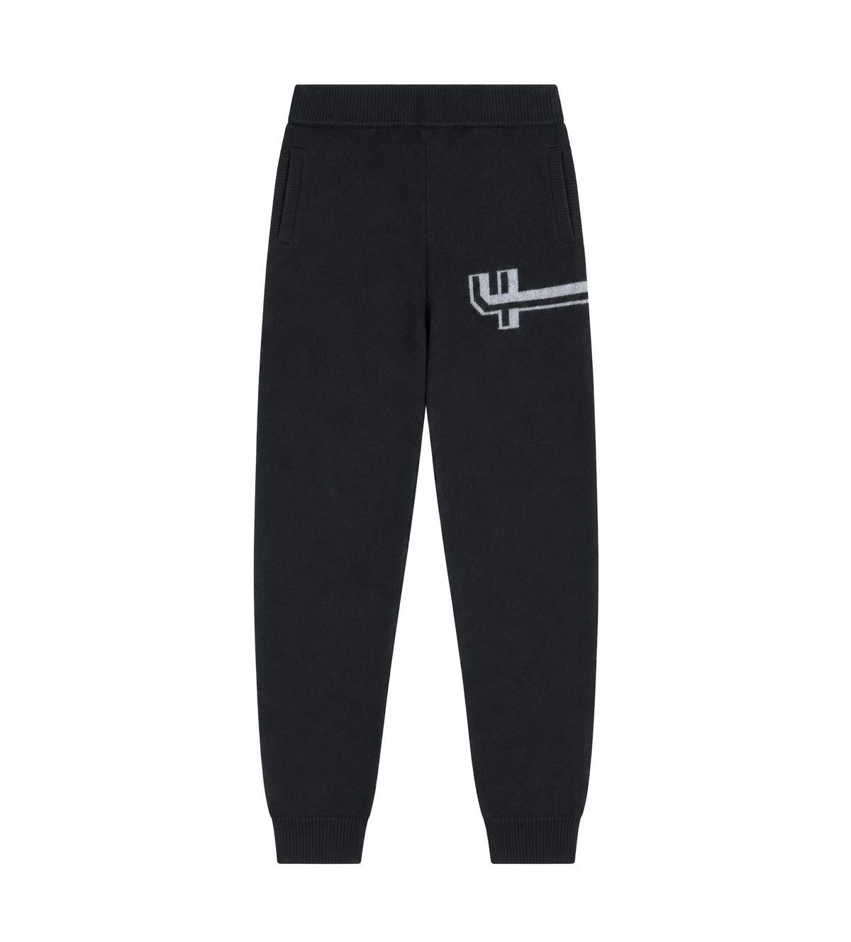 Knitted Pants Cuffed Black/ Dark Grey