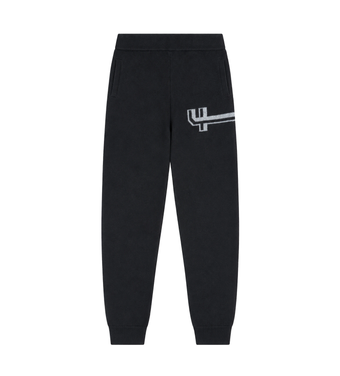 Knitted Pants Cuffed Black/ Dark Grey