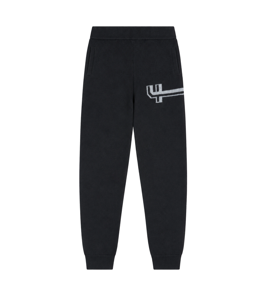 Knitted Pants Cuffed Black/ Dark Grey