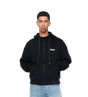 Logo Boxy Zip Up Hoodie Black
