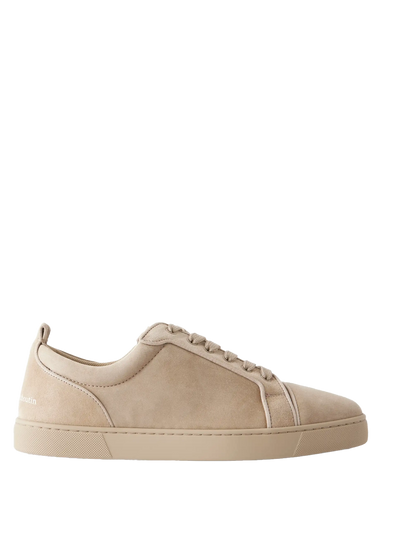Louis Junior Grosgrain Trimmed Suède Sneakers Beige