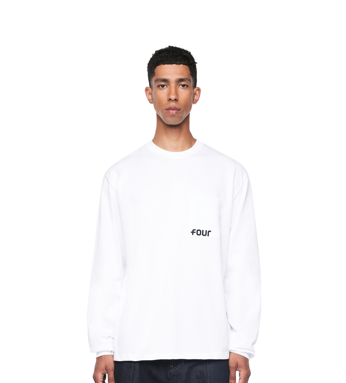 Logo Longsleeve Pocket T-shirt - White