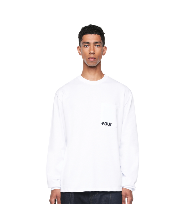 Logo Longsleeve Pocket T-shirt - White