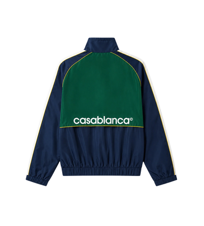 Windbreaker met Geruite Appliqué Groen/Donkerblauw