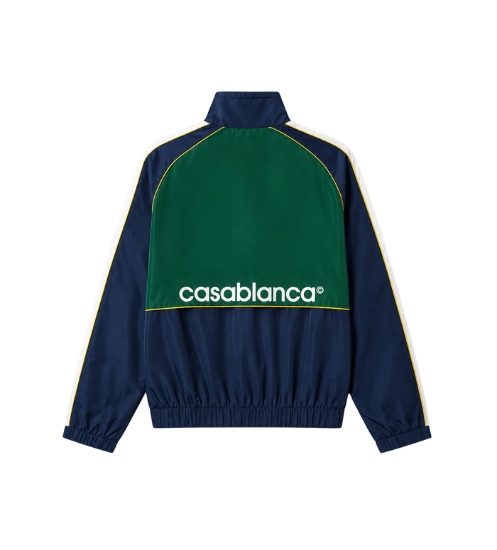 Windbreaker met Geruite Appliqué Groen/Donkerblauw