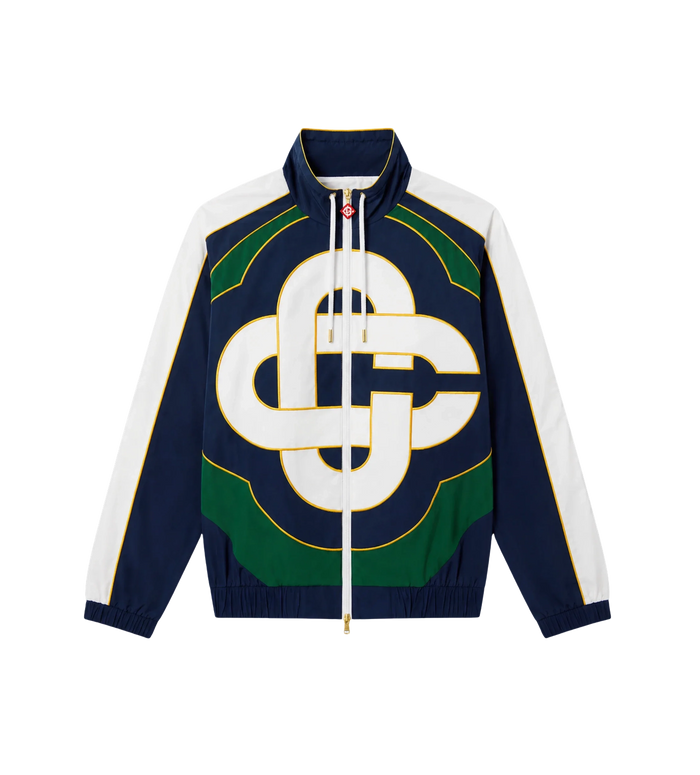 Windbreaker met Geruite Appliqué Groen/Donkerblauw
