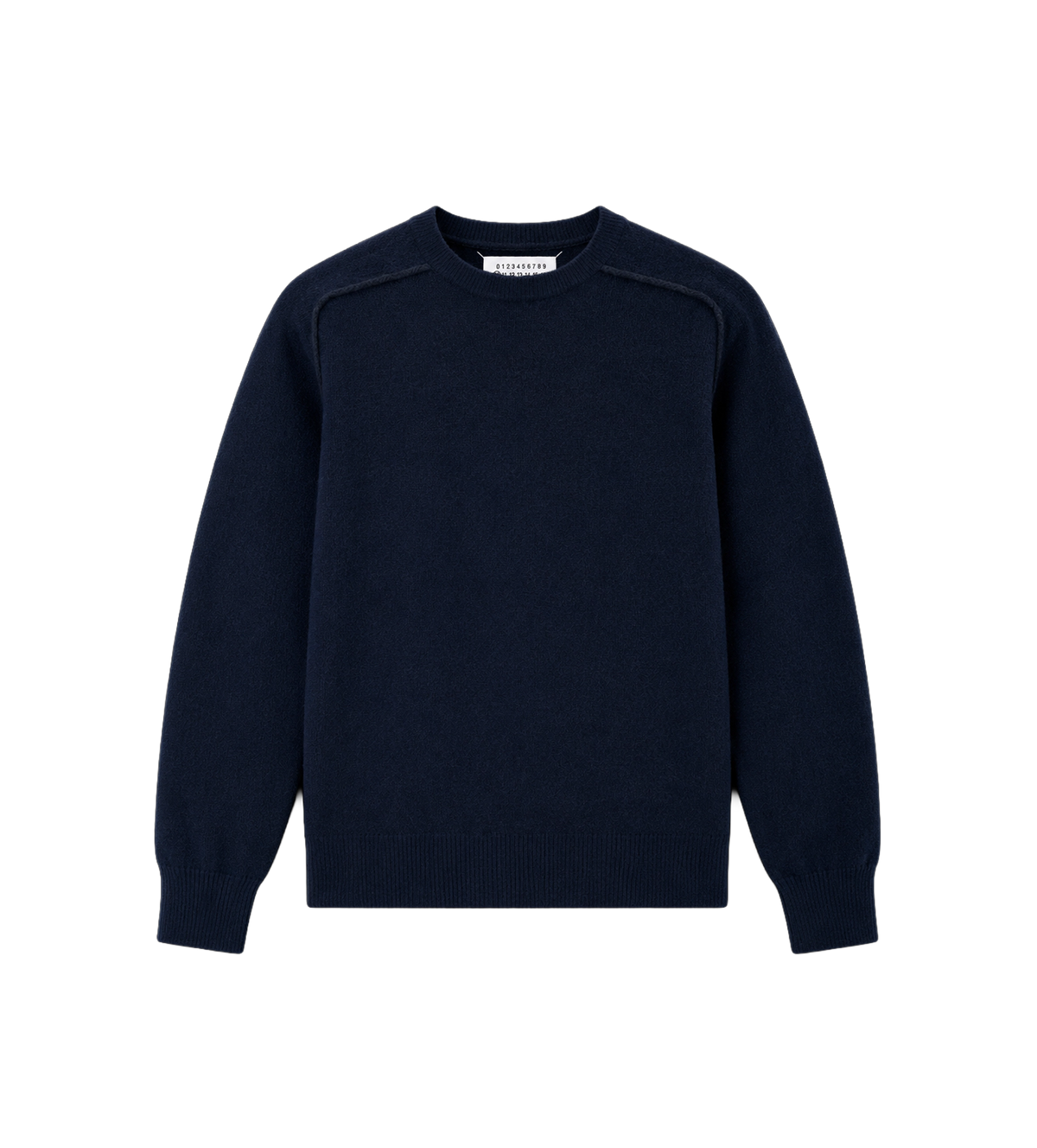 Virgin Wool Crewneck Sweater Navy/dark grey