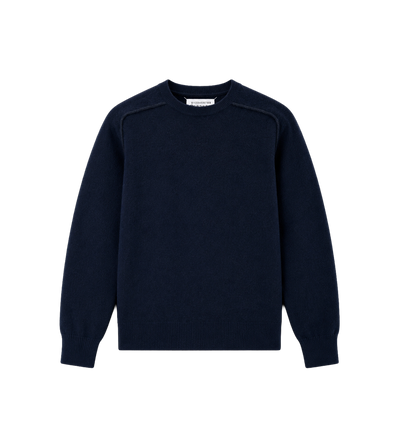 Virgin Wool Crewneck Sweater Navy/dark grey