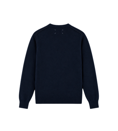 Virgin Wool Crewneck Sweater Navy/dark grey