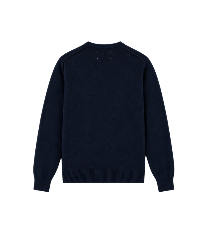 Trui van scheerwol met ronde hals Marine/donkergrijs