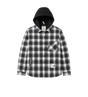Hooded Check Shirt Jacket Black