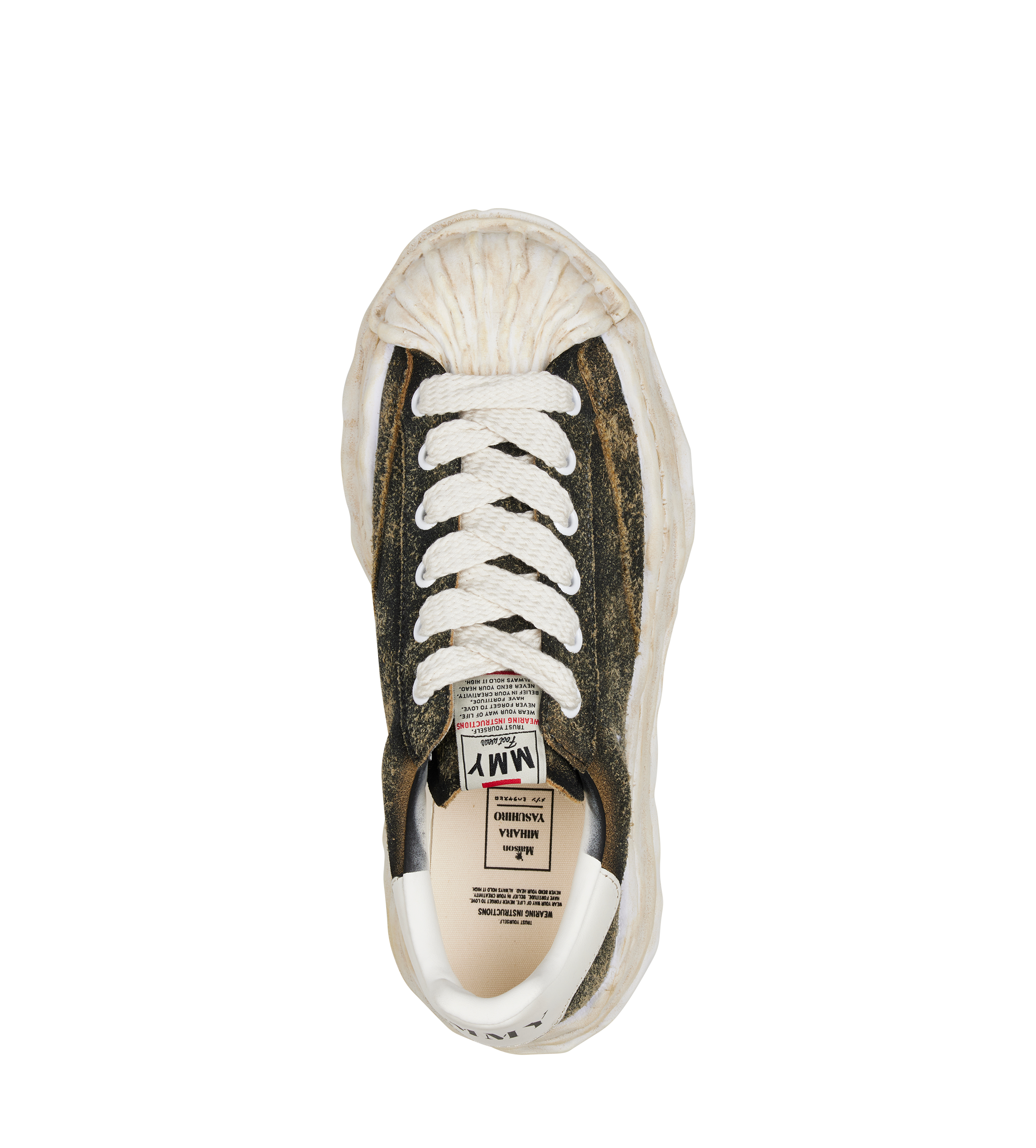 Maison Mihara Yasuhiro Blakey OG Sole Vintage Suede Low-Top Sneaker in Black