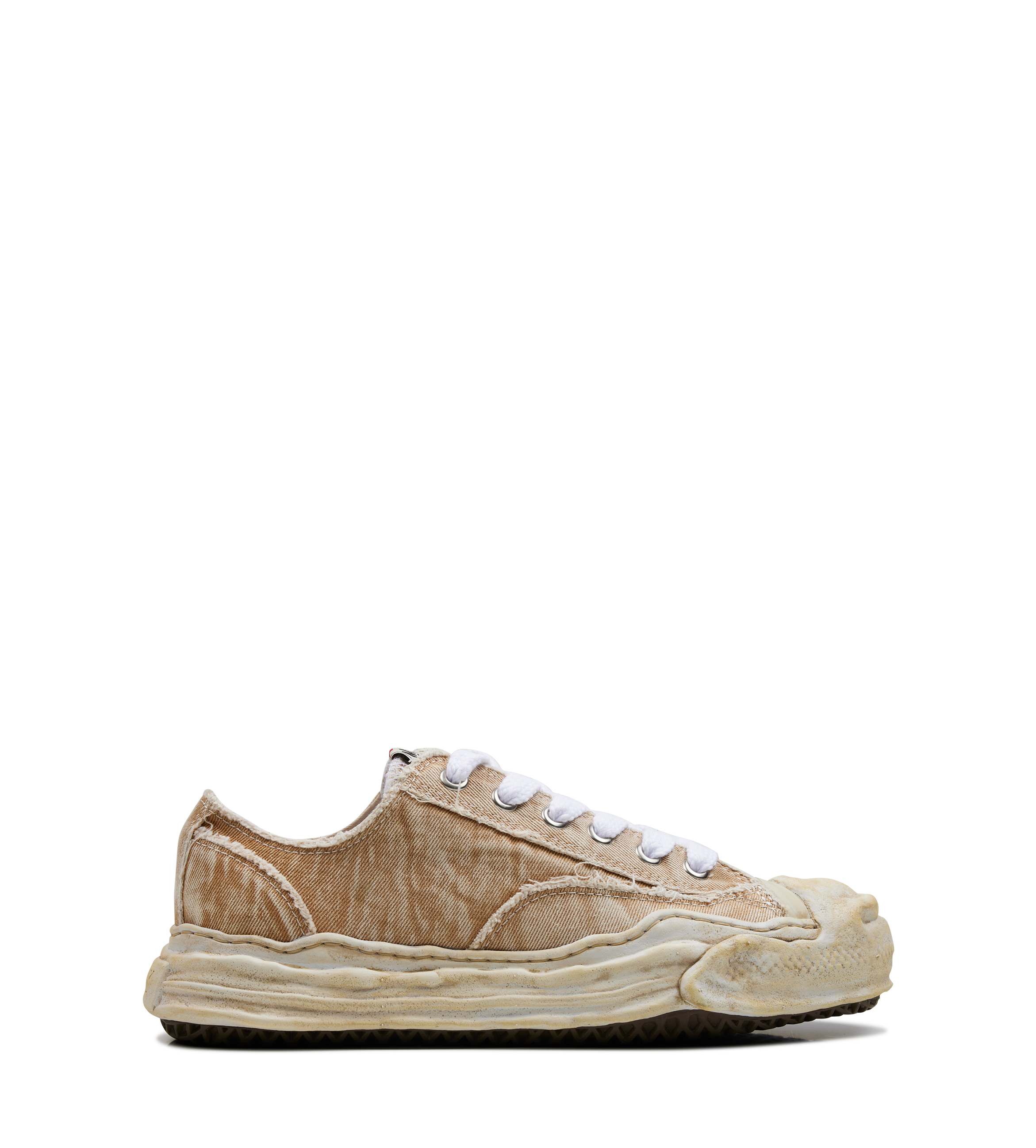 Maison Mihara Yasuhiro HANK OG Sole Bleach-Wash Denim Canvas Low-Top Sneaker in Beige