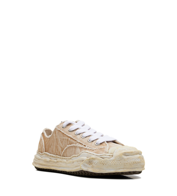 Maison Mihara Yasuhiro HANK OG Sole Bleach-Wash Denim Canvas Low-Top Sneaker in Beige