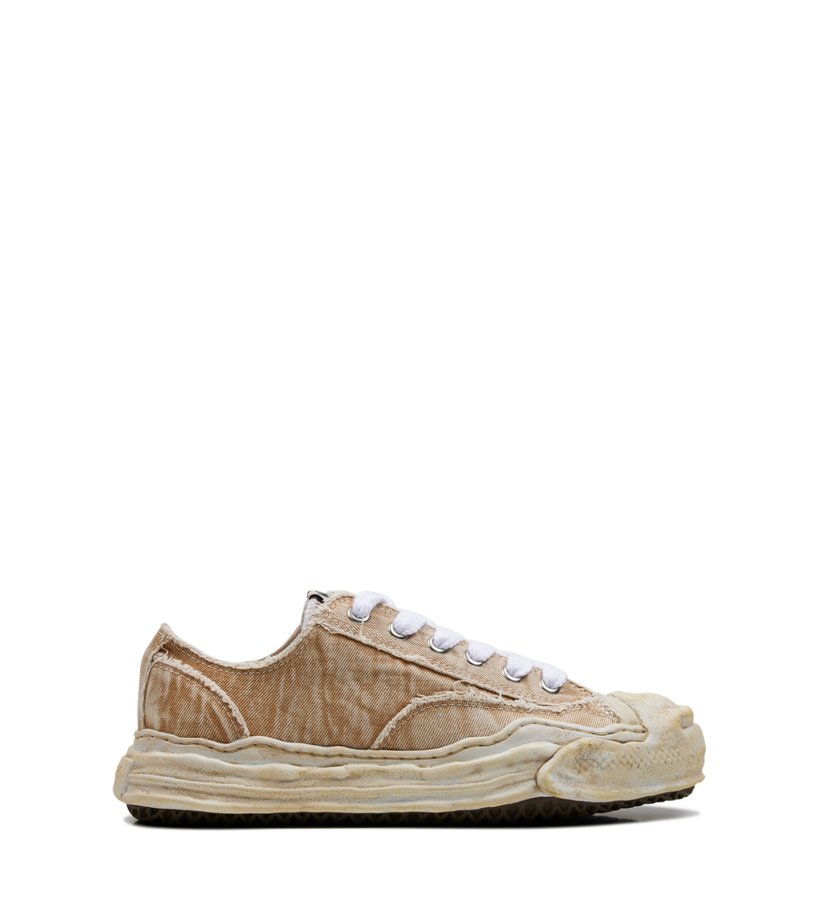 Maison Mihara Yasuhiro HANK OG Sole Bleach-Wash Denim Canvas Low-Top Sneaker in Beige