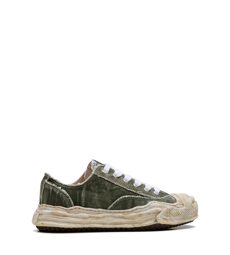Maison Mihara Yasuhiro HANK OG Sole Bleach-Wash Denim Canvas Low-Top Sneaker in Gray