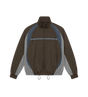Contrast Panel Track Jacket Donkerbruin Grijs