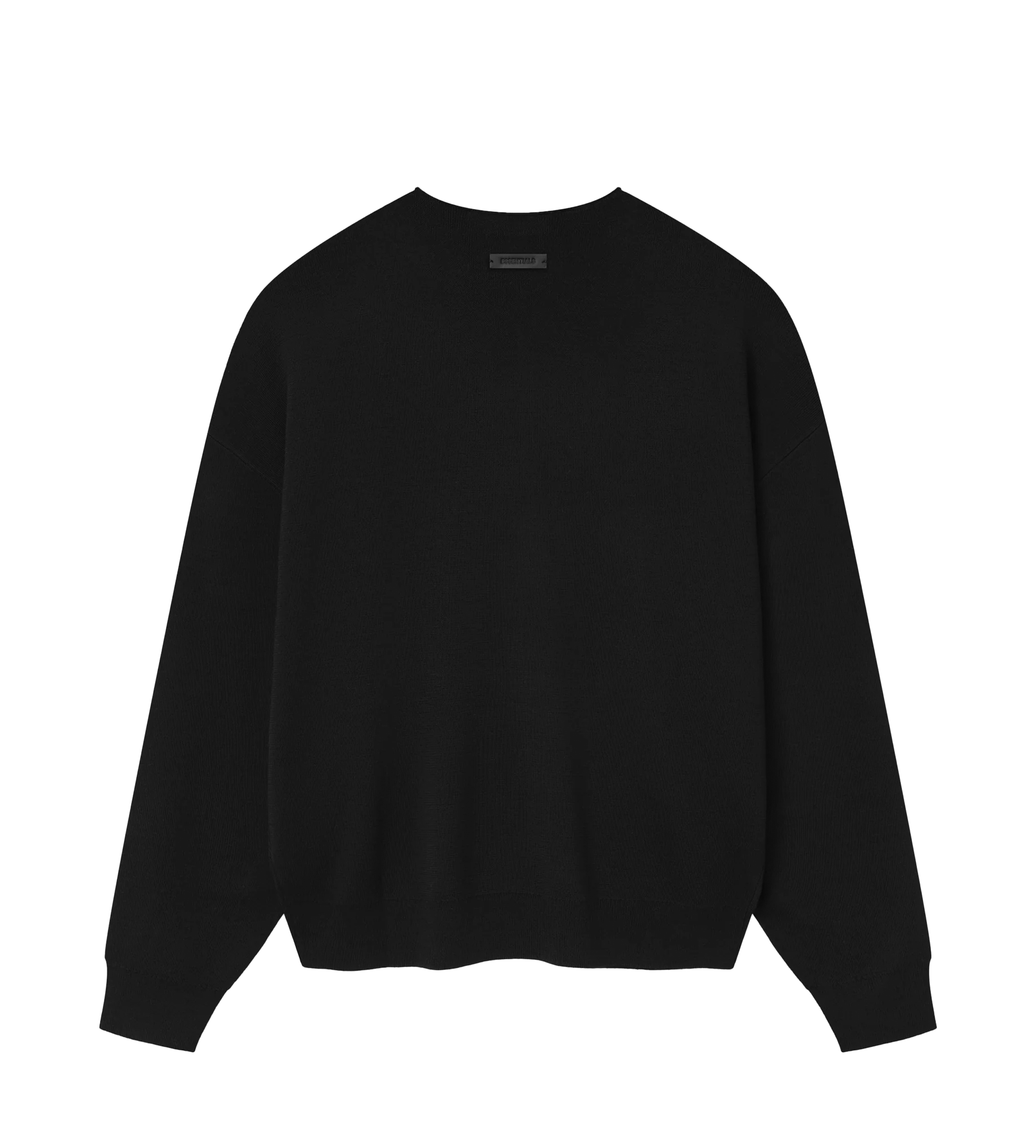 Fear of God ESSENTIALS Merino Long Sleeve Crewneck Sweater in Jet Black