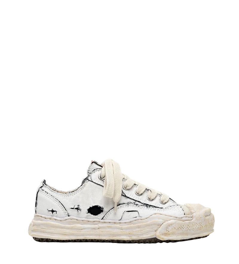Hank OG Sole Ripped Overdye Canvas Low-Top Sneakers