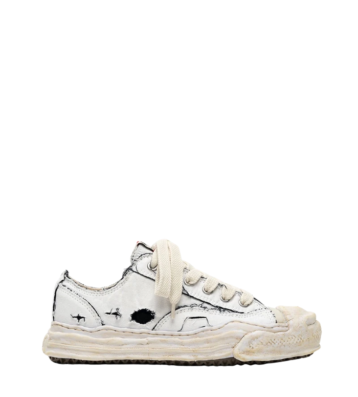 Hank OG Sole Ripped Overdye Canvas Low-Top Sneakers