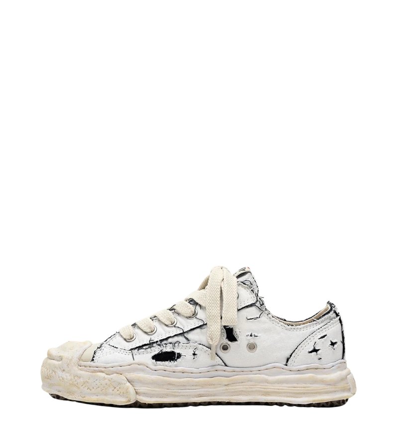 Hank OG Sole Ripped Overdye Canvas Low-Top Sneakers