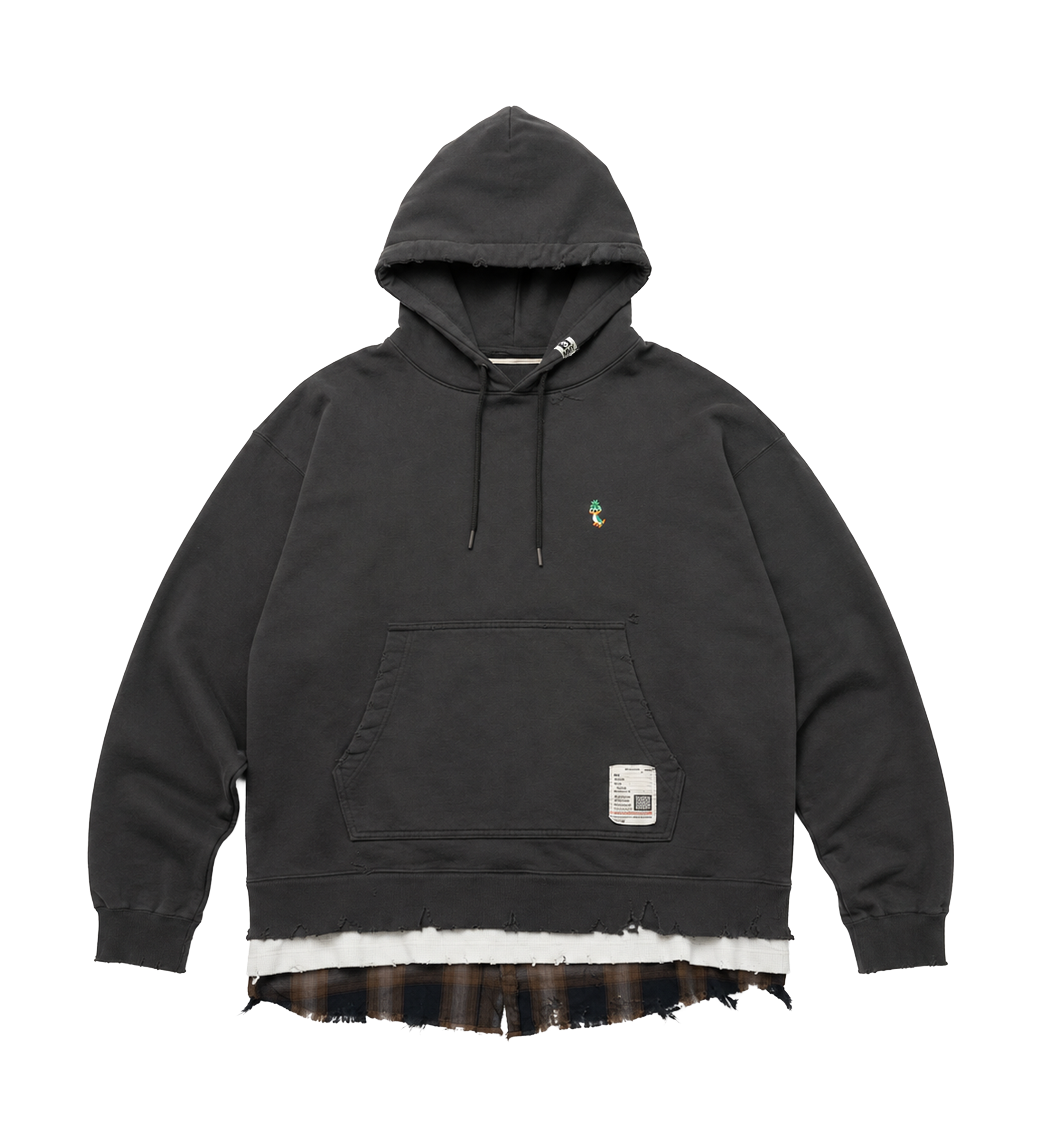 Maison Mihara Triple Layered Hoodie in Black