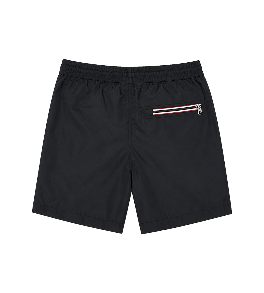 Moncler Tricolor Logo Swim Shorts in Black