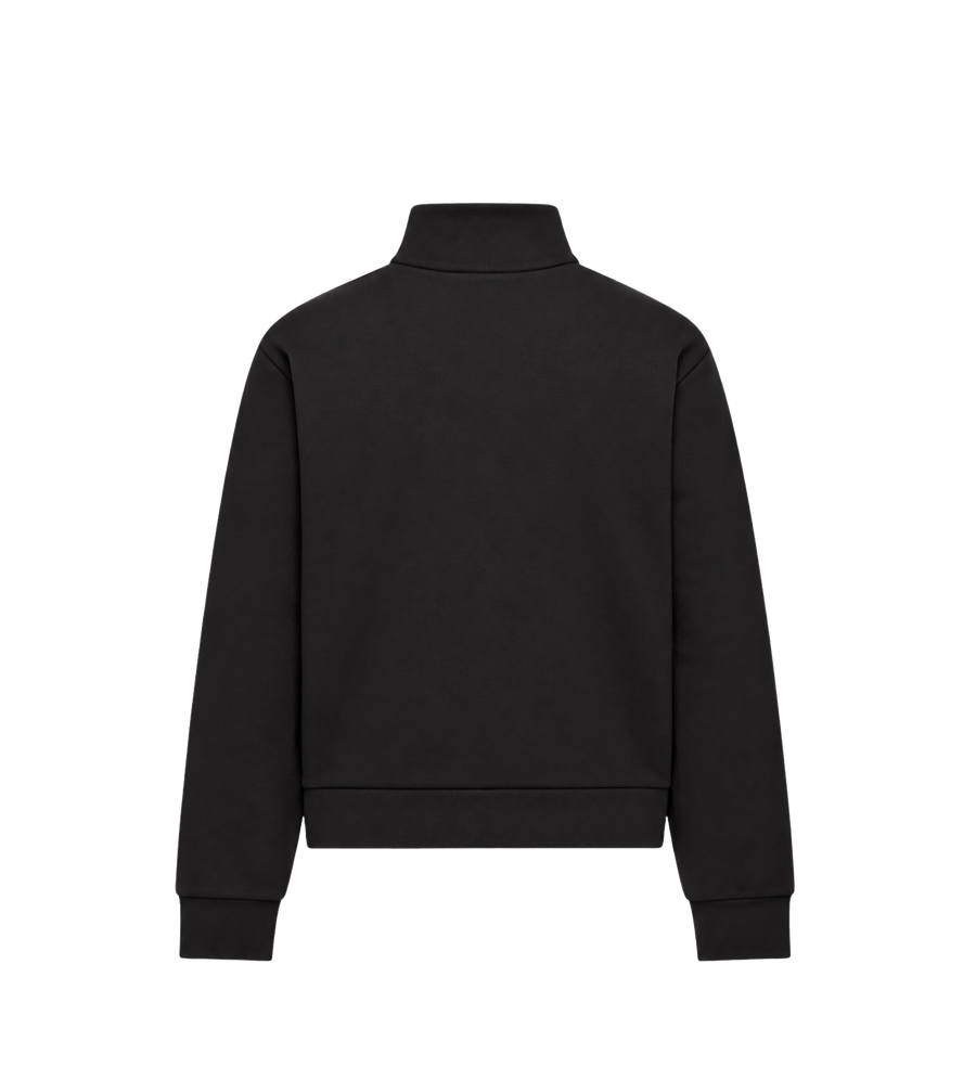 Cotton Zip-Up Sweatshirt Black