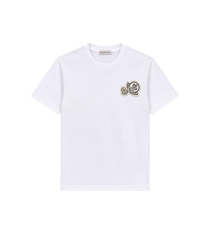 Moncler T-shirt met dubbel logo patch wit