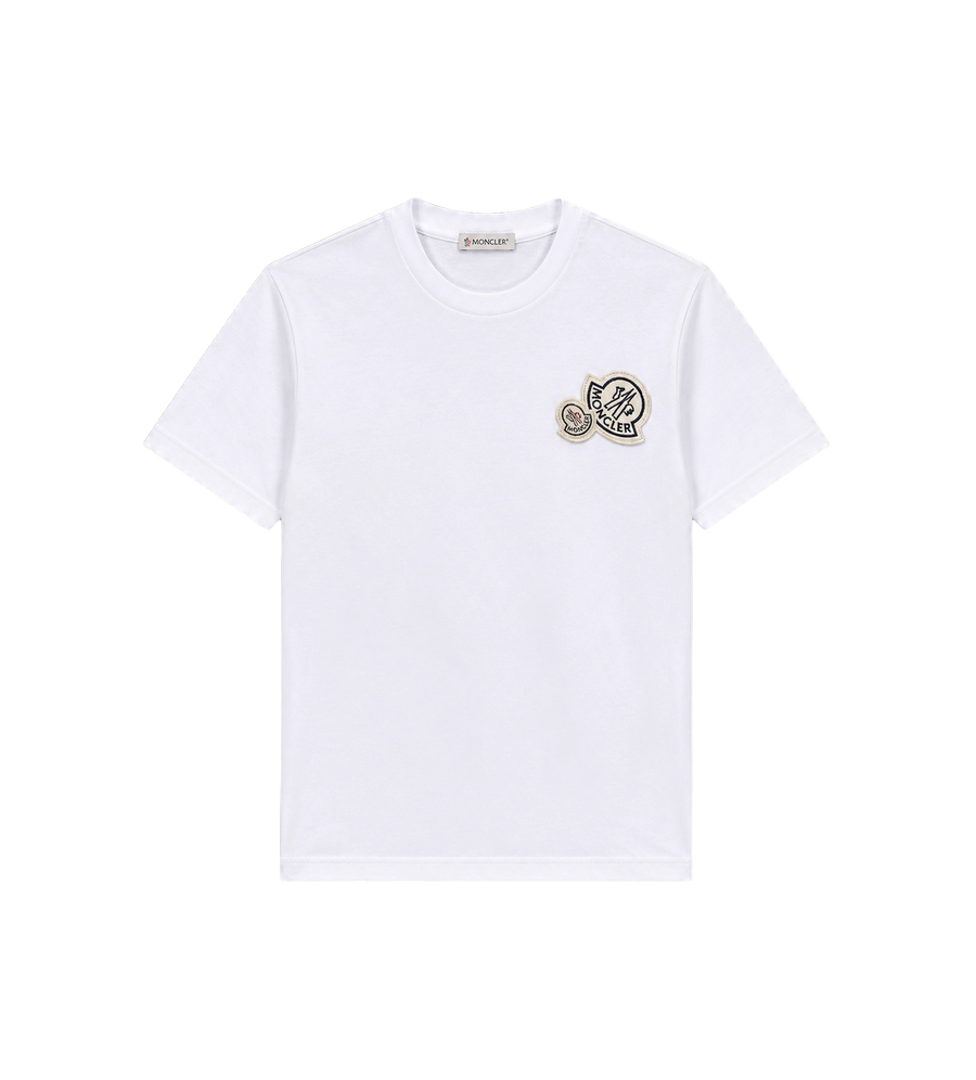 Moncler T-shirt met dubbel logo patch wit