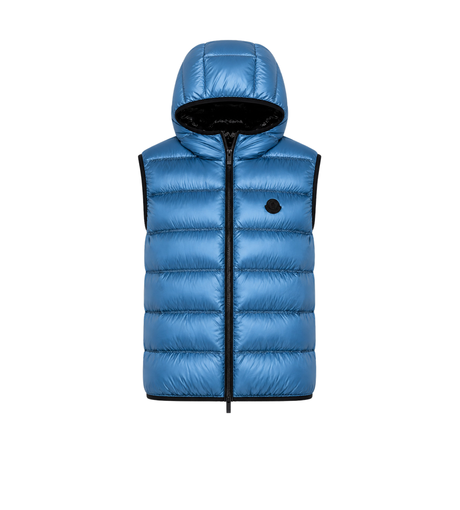 Moncler Panestrel donsbodywarmer open blauw