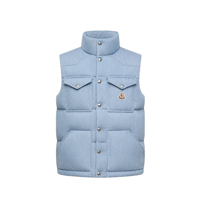 Ervional Denim Down Gilet Light Blue