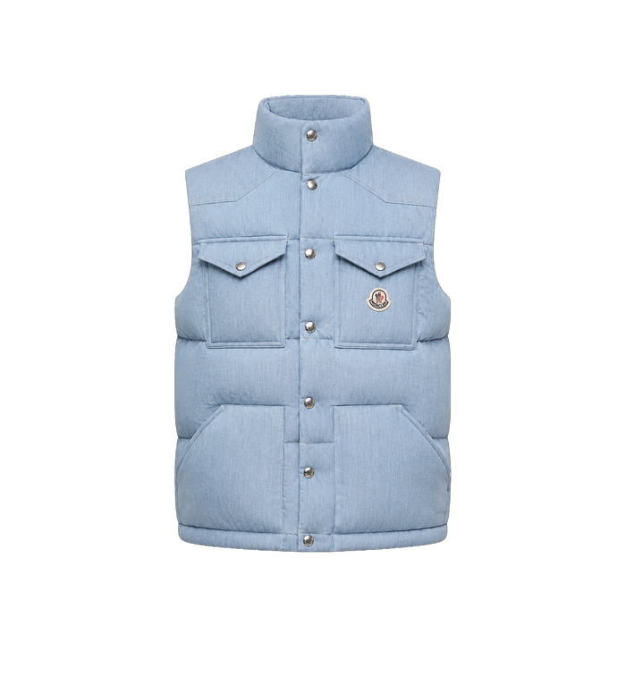 Ervional Denim Down Gilet Light Blue