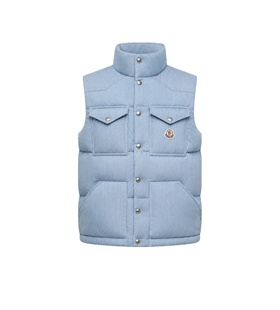 Ervional Denim Down Gilet Light Blue