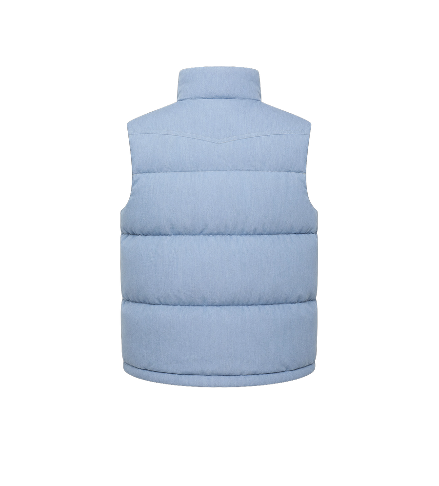 Ervional Denim Down Gilet Light Blue