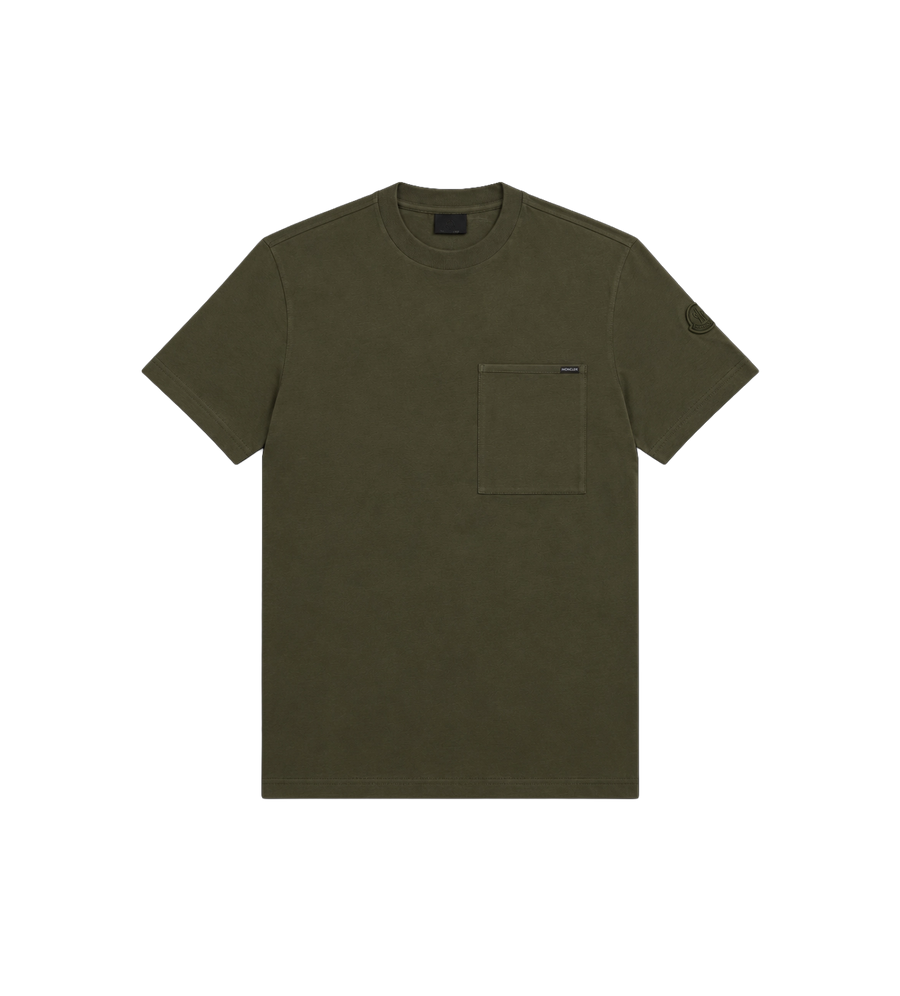 Cotton Jersey T-Shirt with Chest Pocket Dark green