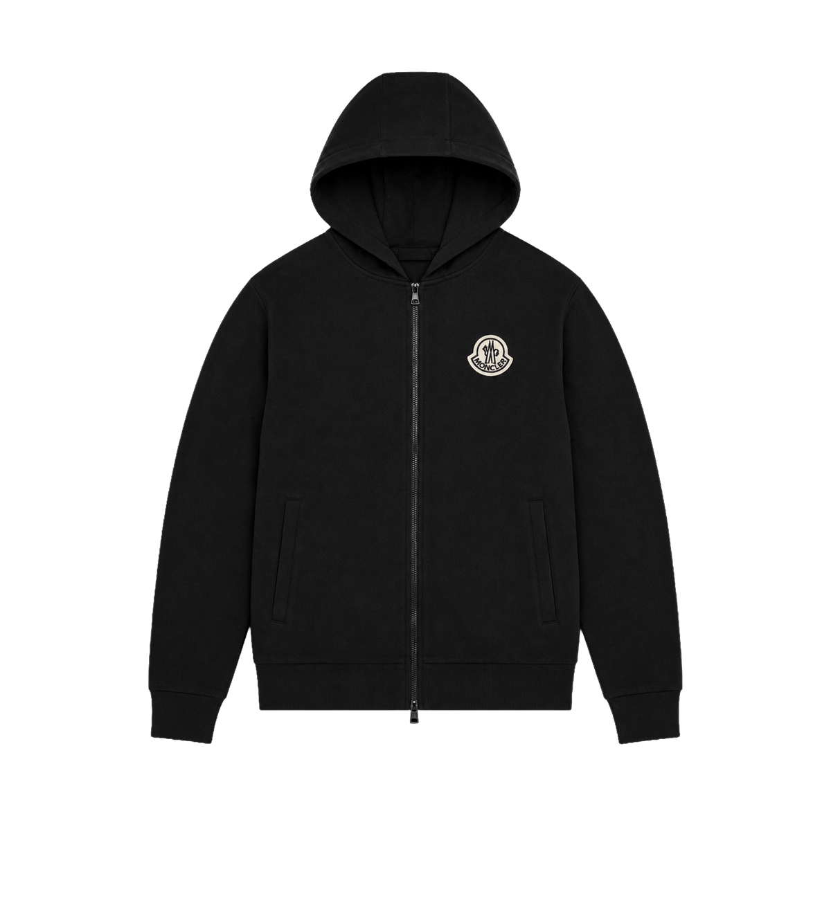 Zip-Up Sweatshirt with Logo Black