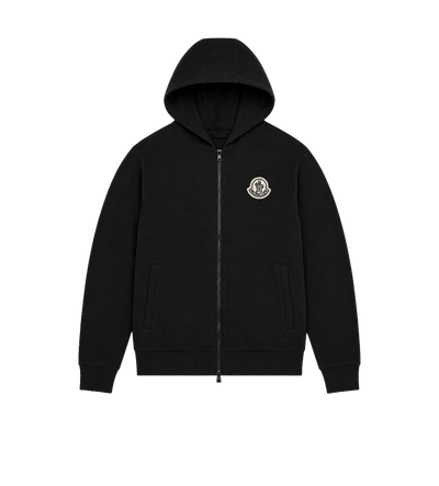Zip-Up Sweatshirt with Logo Black