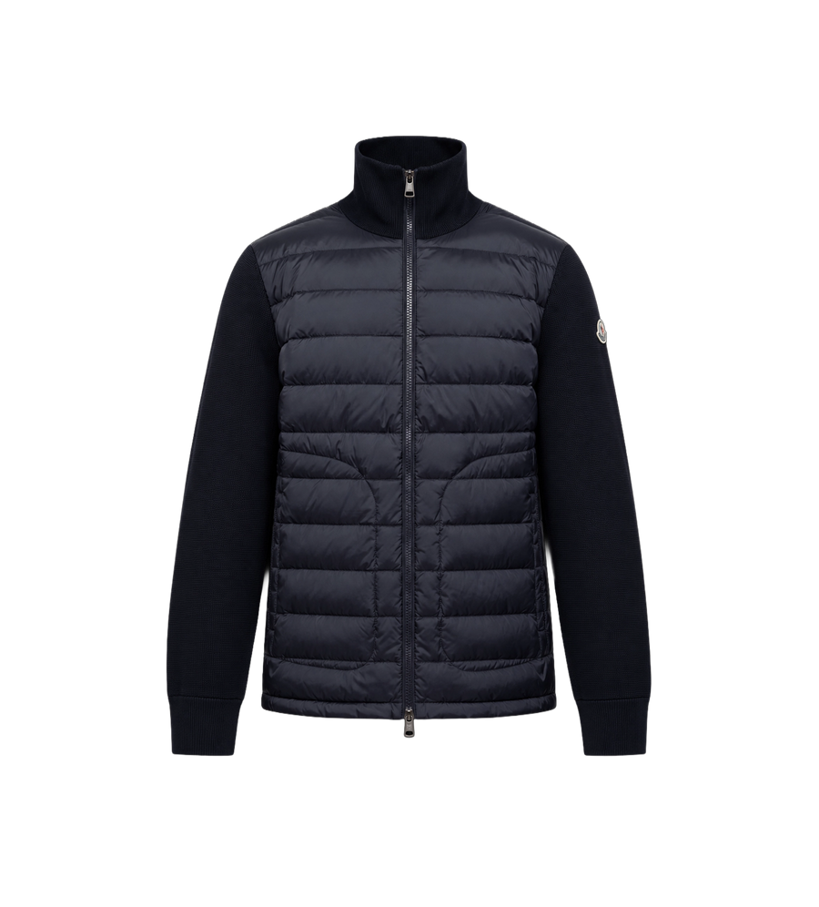Gewatteerde Zip-Up Vest Navy Blauw