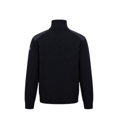 Padded Zip-Up Cardigan Navy Blue