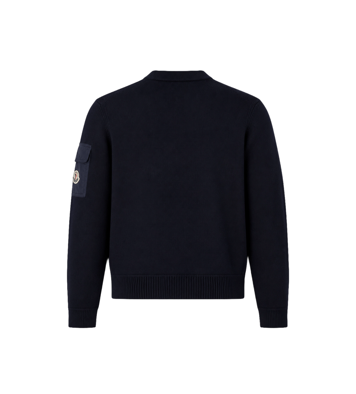 Moncler Logo Virgin Wool Sweater Blue