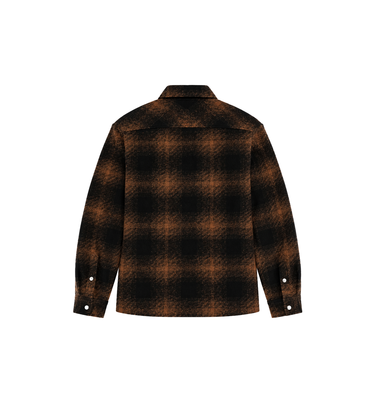 Check Zip-up Shirt Jacket Brown