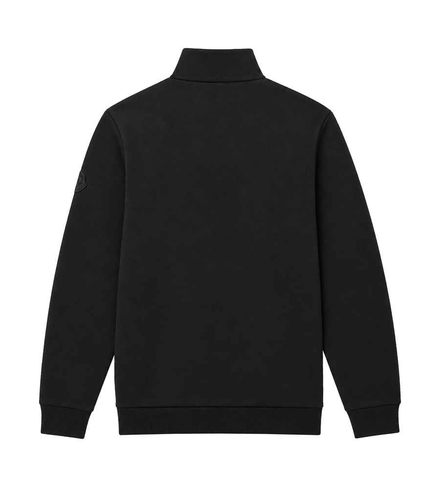 Moncler Logo Cotton Zip-Up Sweatshirt in Black