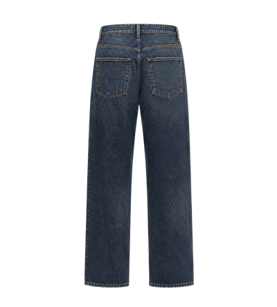 Straight Leg Denim Jeans Dark Blue