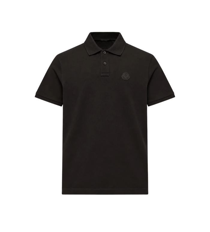 Logo Cotton Piquet Polo Shirt Black