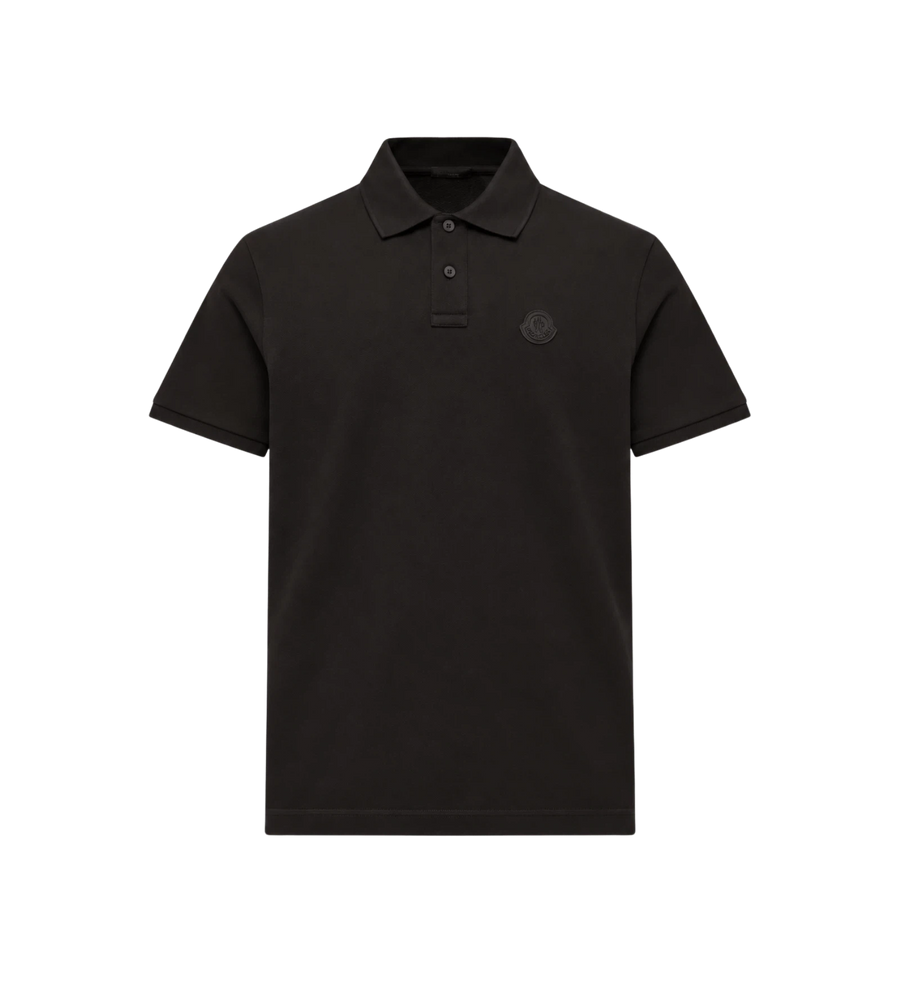 Logo Cotton Piquet Polo Shirt Black