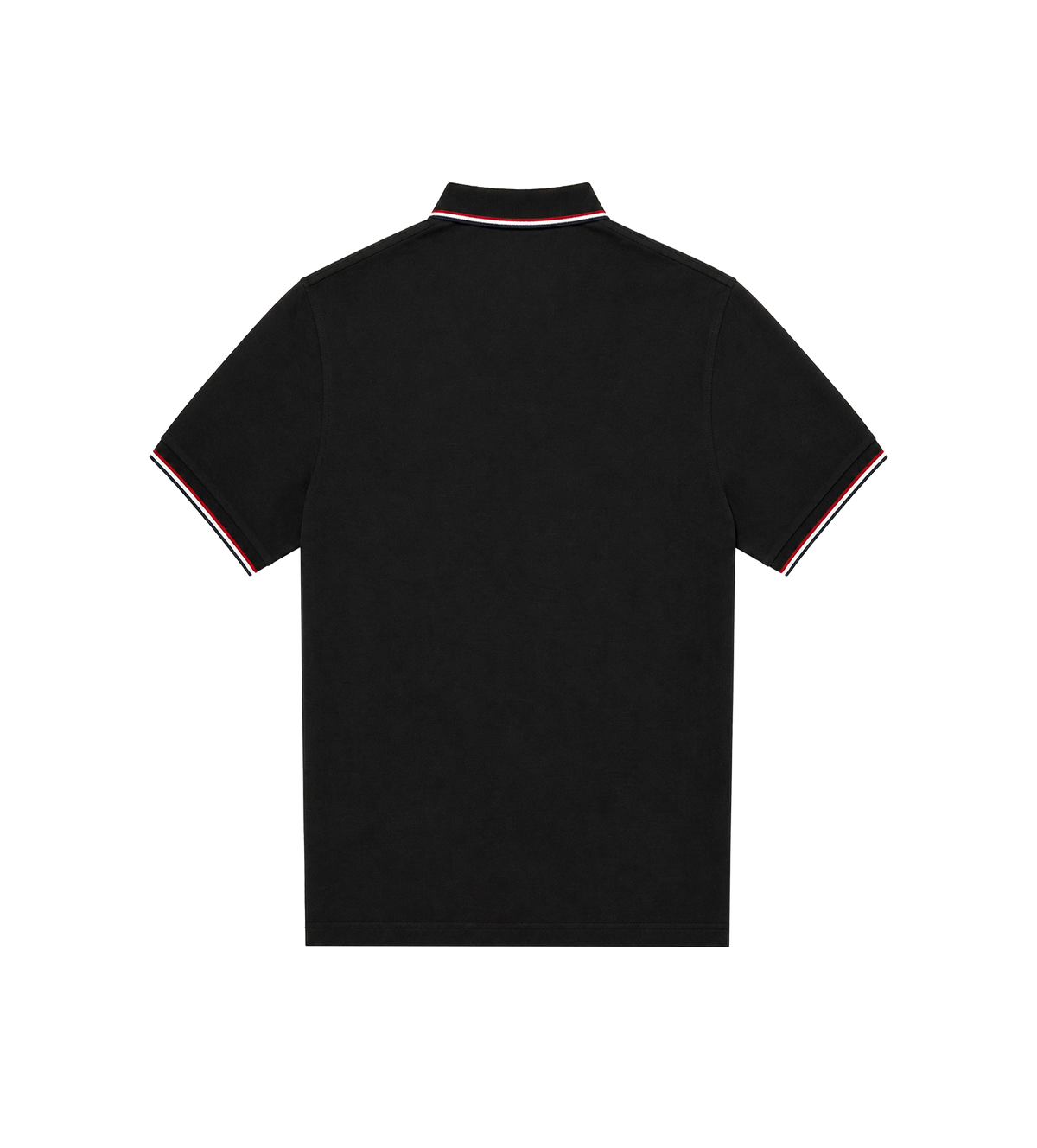 Tricolour-Trimmed Piqué Polo Shirt in Black