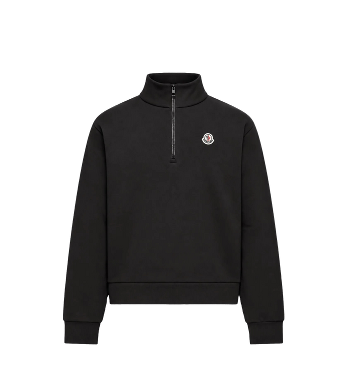 Cotton Zip-Up Sweatshirt Black