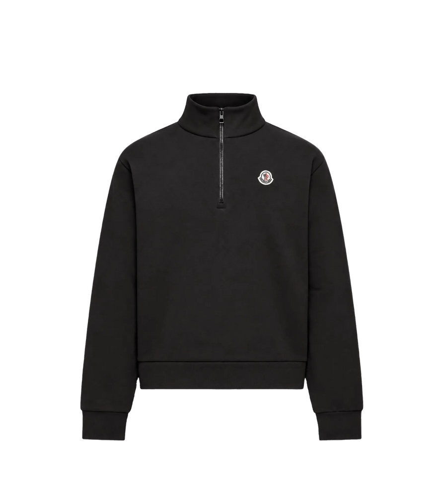 Cotton Zip-Up Sweatshirt Black